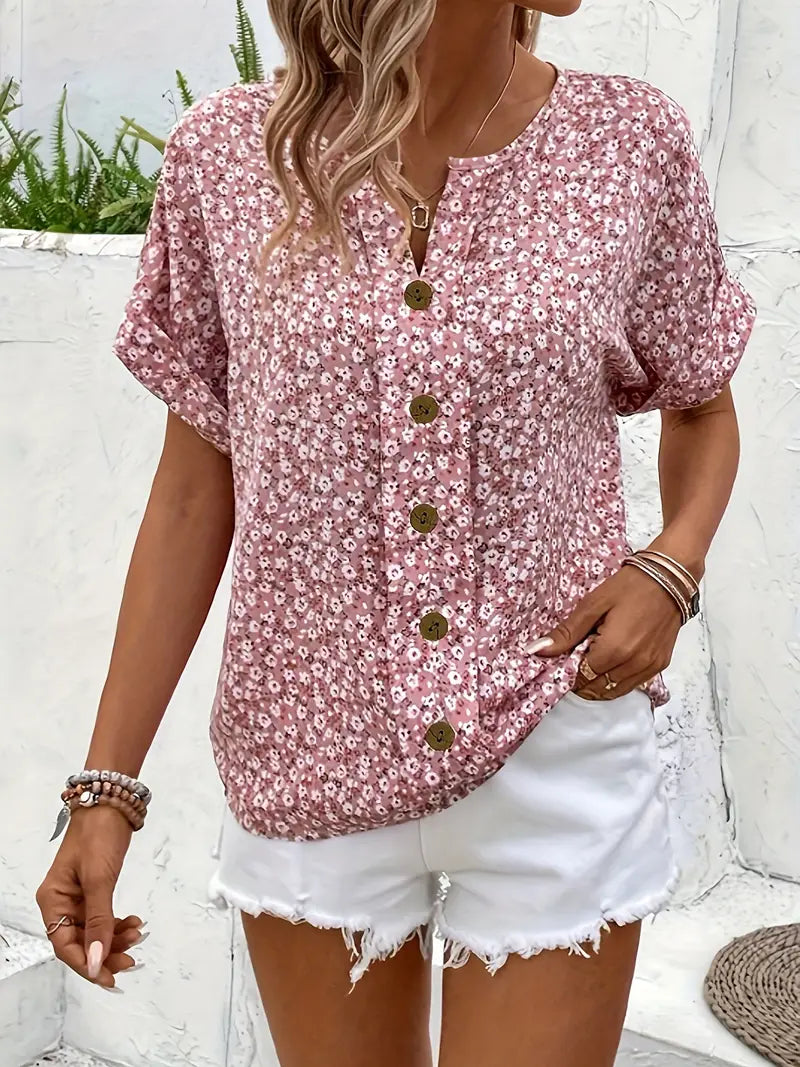 Sophia  | Women Chic Floral Summer Print Blouse