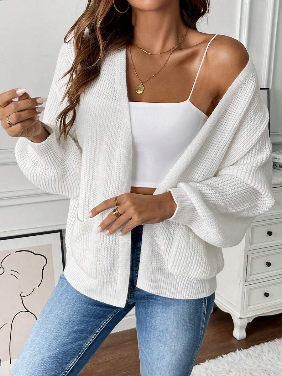 Adalyn | Open Front Cropped Cardigan with Pockets, Cozy Everyday Layer
