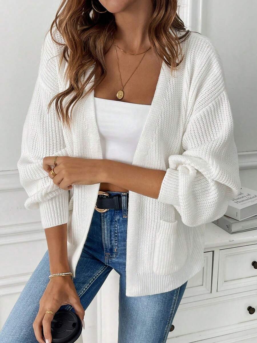 Adalyn | Open Front Cropped Cardigan with Pockets, Cozy Everyday Layer