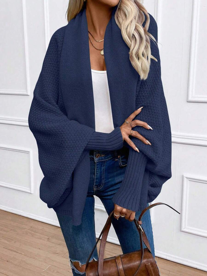 Annika | Shawl Collar Batwing Sleeve Cardigan, Cozy Open Front Layer