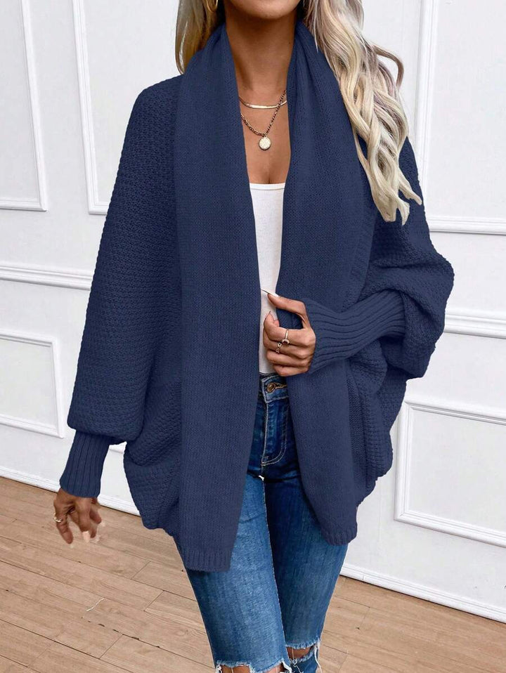 Annika | Shawl Collar Batwing Sleeve Cardigan, Cozy Open Front Layer