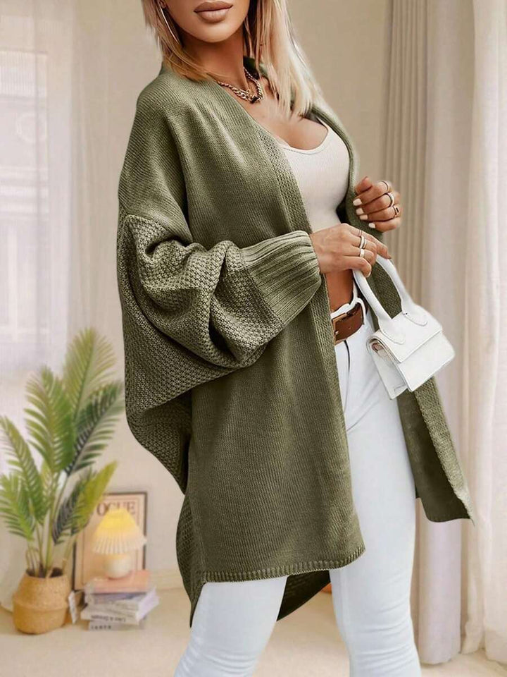 Alondra | Oversized Batwing Sleeve Cardigan, Open Front Longline Sweater