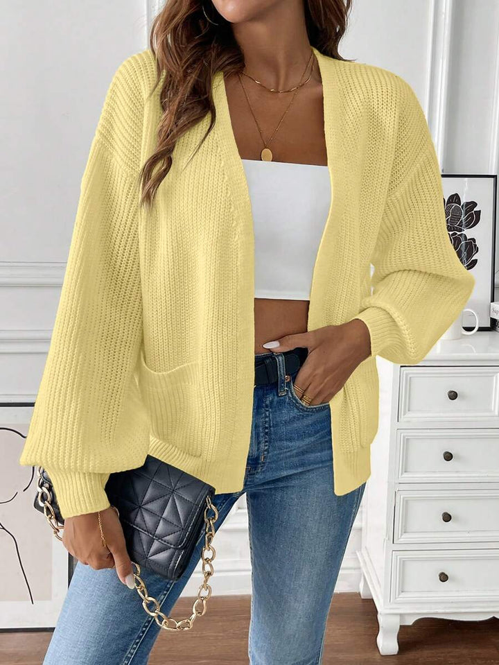 Adalyn | Open Front Cropped Cardigan with Pockets, Cozy Everyday Layer