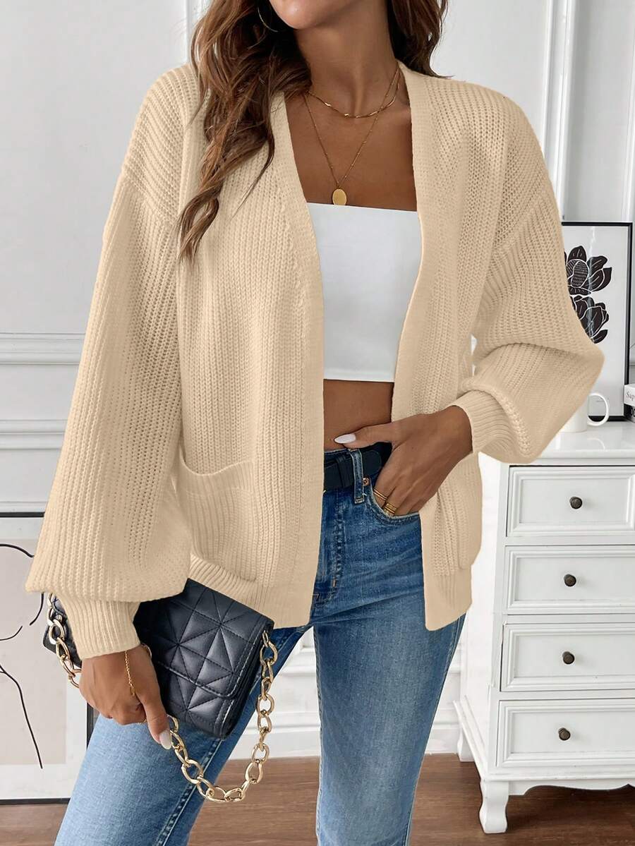 Adalyn | Open Front Cropped Cardigan with Pockets, Cozy Everyday Layer