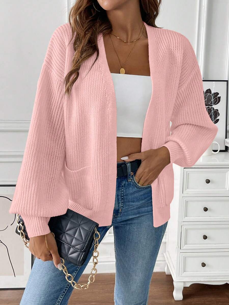Adalyn | Open Front Cropped Cardigan with Pockets, Cozy Everyday Layer