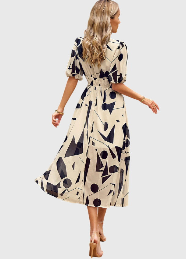 Merlin | Flattering Floral Midi Dress